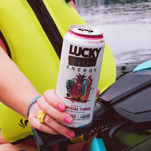 Pack, 16oz (10-Pack) 200mg Lucky Energy Sugar Free Energy Drinks, Variety Cans Healthy, Zero Sugar Energy Drink