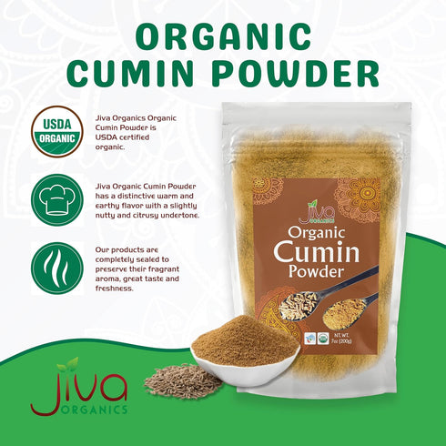 Jiva Organics Organic Ground Cumin Powder, 7 ounce - 100% Pure & Non-GMO