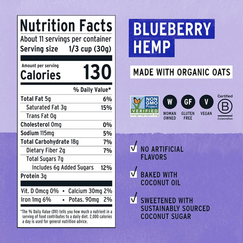 12oz Purely Elizabeth Ancient Grain Granola Cereal Blueberry Hemp