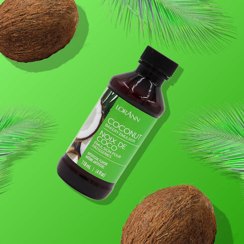 LorAnn Oils Coconut Bakery Emulsion, 4 Oz, Ideal for Boosting Fruit Tones in Cakes, Gluten-Free, Keto-Friendly