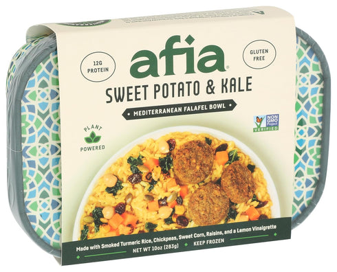 Frozen 10 Afia, Bowl Mediterranean Falafel Sweet Potato Kale, Ounce