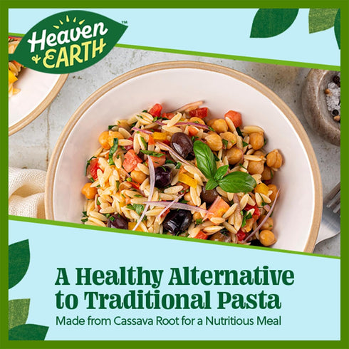 8oz (3 Pack) Heaven & Earth Grain Free Pasta, Cassava Orzo, | Paleo Pasta | Vegan | Certified Gluten Free | Kosher