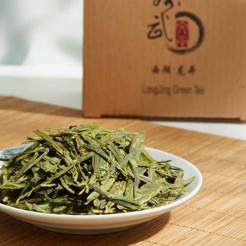 ChaWuWarmSun LongJing Green Tea - 3.5oz/100g, Chinese Dragon Well Loose Leaf