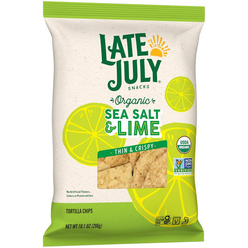 10.1 Oz Late July Sea Salt & Lime Organic Tortilla Chips, Bag