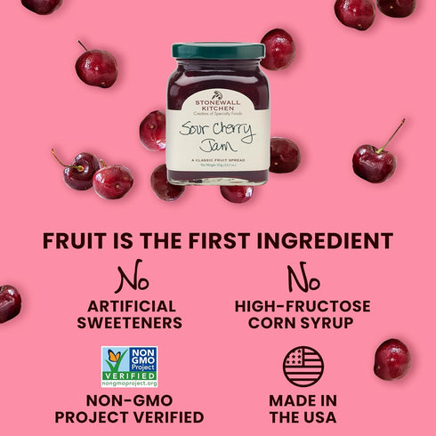 12.5 Stonewall Kitchen Sour Cherry Jam, Ounces