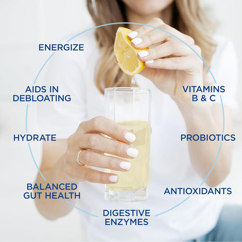H2O Packets, Packets, 32 VitaCup Super Bloating Relief and Digestive Health Drink Mix Probiotics, Prebiotics, C & B