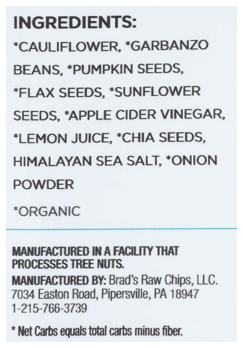 Brad's Raw Organic Sea Salt Cauliflower Veggie Flats, 3 OZ