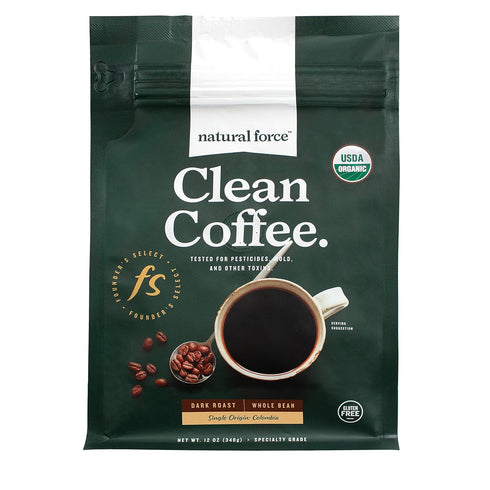 Natural Force Organic Mold Free Coffee, High CGA Coffee, Mycotoxin Free, Low