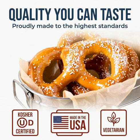 Frozen Packed Soft Pretzels Shelf Stable Non Individual in Vacum Bags plus Pretzel Salt Philadelphia Bakery Authentic