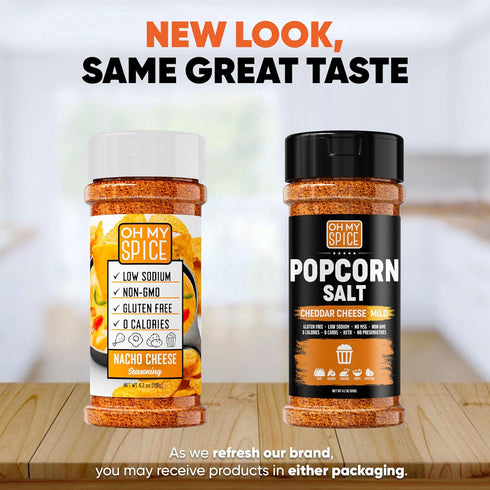 Popcorn Seasoning Cheddar Cheese Powder Mix, Gluten Free & Low Sodium Nacho Cheese Flavor, 4.2oz