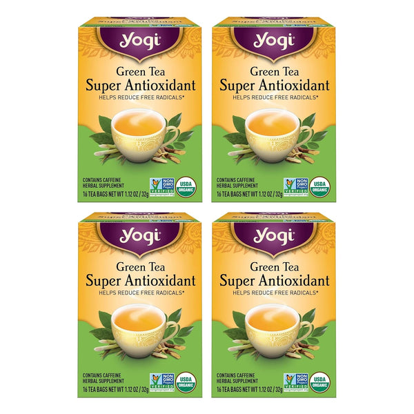 Yogi Tea Green Tea Super Antioxidant - 16 Bags per Pack (4