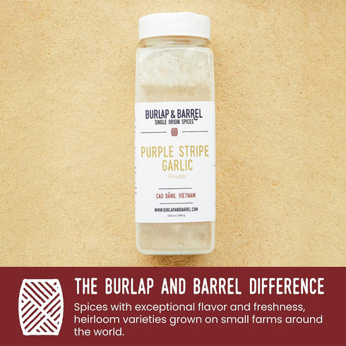 24oz Burlap & Barrel Purple Stripe Garlic - Alternative to Fresh Granulated Garlic - Savory Sweet Flavor for Tomato