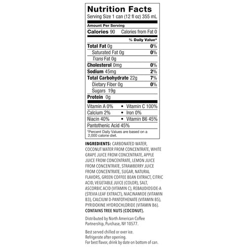 12 Oz (Pack 1) Starbucks Refreshers Strawberry Lemonade Sparkling Juice Blend, Fl