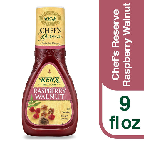 9 (Pack 3) Ken's Steak House Chef's Reserve Raspberry Walnut, Ounce