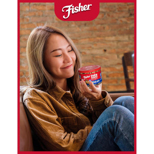 8.75 Oz Fisher Snack Oven Roasted Never Fried, Almonds, Cashews, Pecans, Pistachios, Made with Sea Salt, Deluxe Mixed