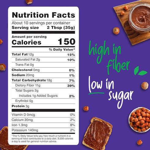 Pyure Keto Hazelnut Chocolate Spread, Sugar-Free, Low Carb, Vegan Nutella Alternative, 13 oz Jar