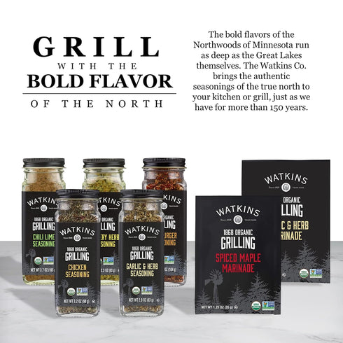 Watkins Organic Grilling Chicken Seasoning - Non-GMO, Kosher - 3.2 Oz, 1-Pack