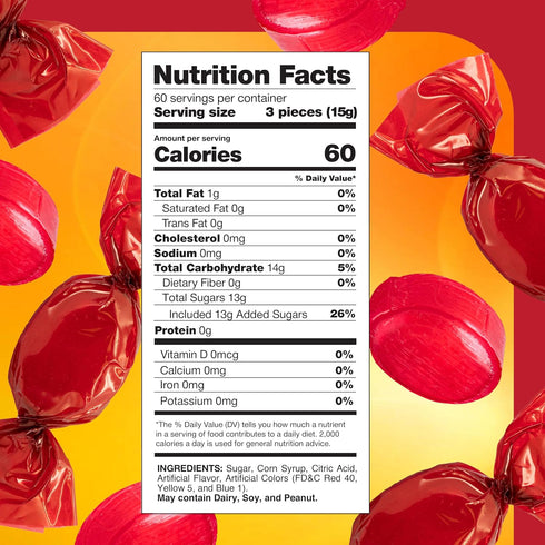 2 Cinnamon Candy - Pound Bulk Bag - Cinnamon Discs Hard Candy Individually Wrapped - Red Candies for Office Bowl