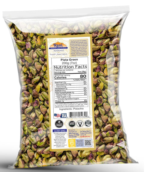 7oz (200g) Rani Pista (Pistachio) Green ~ All Natural | Gluten Friendly | Vegan | NON-GMO | Kosher | No Salt or fillers