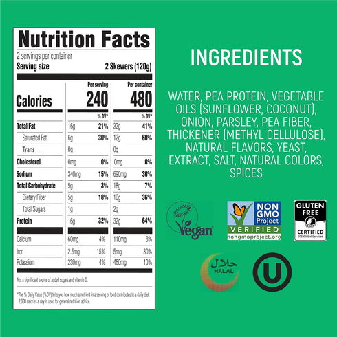 16g 4 8.5 Oz Switch Foods Plant-Based Kafta | Protein | Soy, Gluten, GMO, Allergen & Dairy Free | Halal & Kosher |