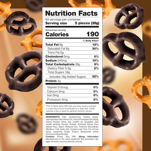 5 Pack Chocolate Covered Pretzels - Pound - Dark Chocolate Pretzels for Office Bowls, Snacking, and Gifting - Sweet