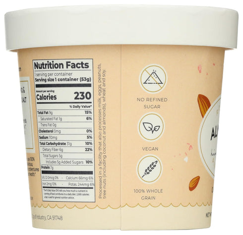 1.88 OZ Mylk Labs Roasted Almond & Himalayan Pink Salt Oatmeal Cup