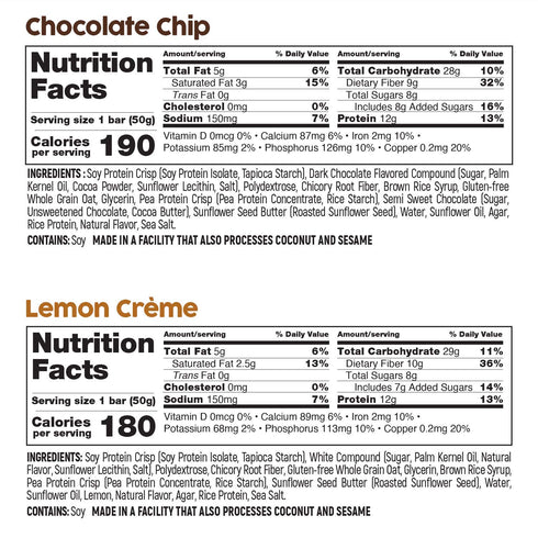 No Nuts! Protein Bars Variety Pack – 4-Flavor Sampler | 100% Nut-Free, Vegan, Organic, Kosher Snack & Energy Bars