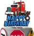 AZEWELL Truck Cake Topper, Semi Truck Birthday Party Decorations for Men Boys, Semi