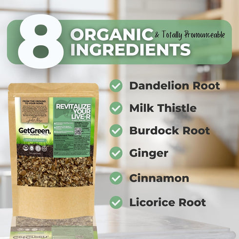 2 oz (57 Liver Cleanse Tea w/ Dandelion Root, Milk Thistle, Burdock | Organic Herbal Loose Leaf Liver Support Tea |