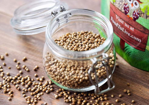 2 Organic Coriander Seeds, Pounds Whole, Non-GMO Spice, Non-Irradiated, Vegan, Dry, Bulk, High in Dietary Fiber