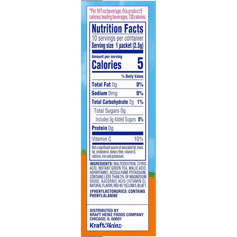 Crystal Light On The Go Peach Mango Green Tea, 10 CT
