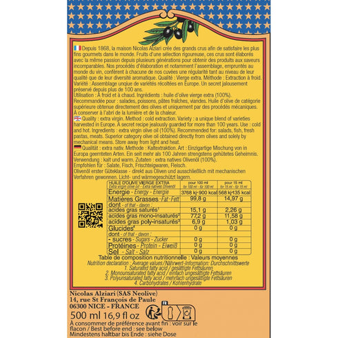 Nicolas Alziari 16.9 Fl.oz (500ml) Extra Virgin Olive Oil