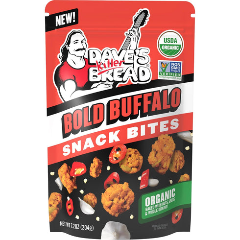 Dave's Killer Bread Bold Buffalo Organic Snack Bites, Buffalo Flavored Organic Snacks,