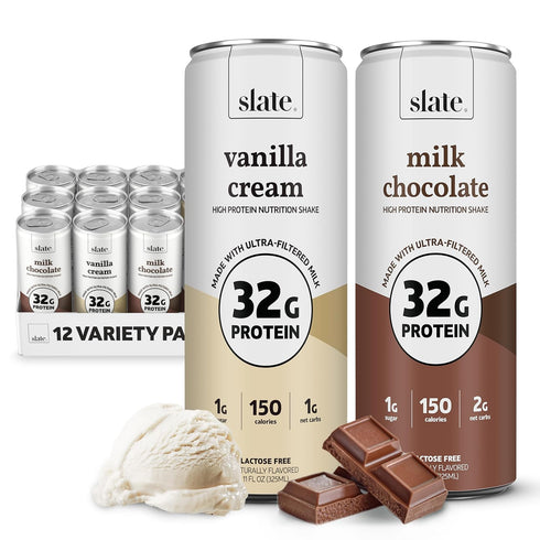 Slate Milk - High Protein Nutrition Shake - Variety Pack - Milk