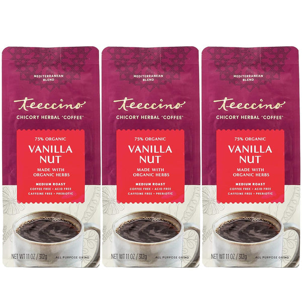 Teeccino Vanilla Nut Chicory Coffee Alternative - 11 Ounce - Ground Herbal
