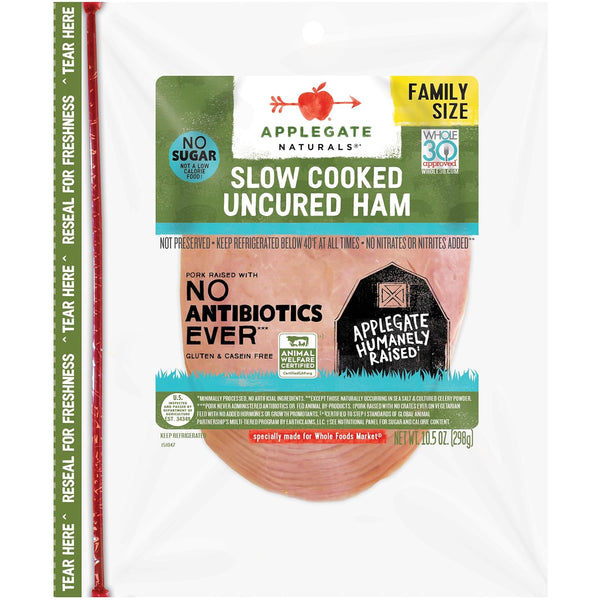 Applegate , Natural No Sugar Slow Cooked Uncured Ham Family Size, 10.5oz