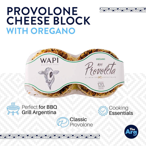 THEARG 120 | Mini Provoleta Argentina gr - with Oregano | Provolone Cheese Block - Cooking Essentials | Perfect for BBQ