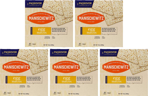 Manischewitz Egg Matzo, 12 OZ (Pack of 5)