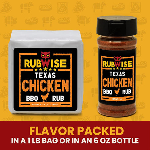 RubWise Texas Style BBQ Chicken Rub (1lb), Premium Texan BBQ Rubs for Smoking and Grilling, Great for Poultry & Meat