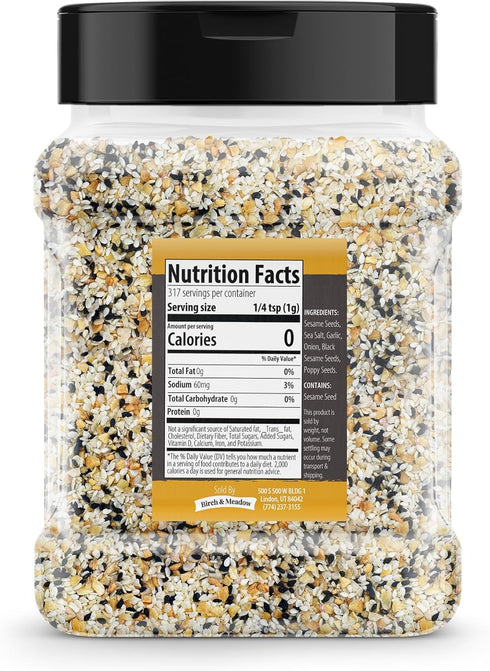 Birch & Meadow Everything Bagel Seasoning, 11.2 oz, Pre-Mixed Spices & Seeds, Crunchy Texture