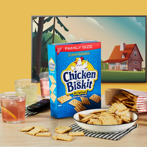 NABISCO 12 oz CHICKEN IN A BISKIT Original Baked Snack Crackers, Lunch Snacks, Family Size