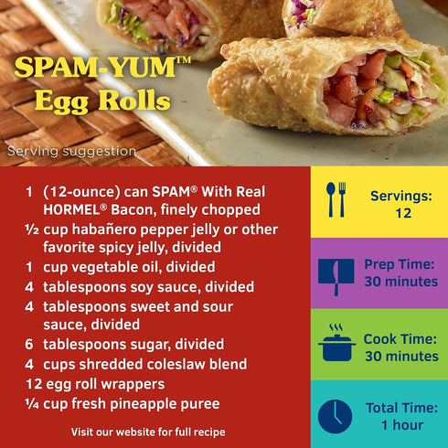 12 oz (Pack 12) Spam with Real Hormel Bacon Luncheon Meat