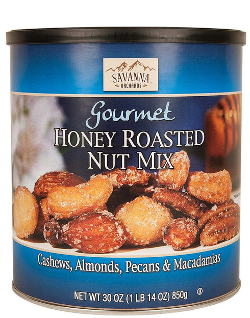 Savanna Orchards Gourmet Honey Roasted Nut Mix. Cashews, Almonds, Pecans &Macadamias. 30 oz. (Pack