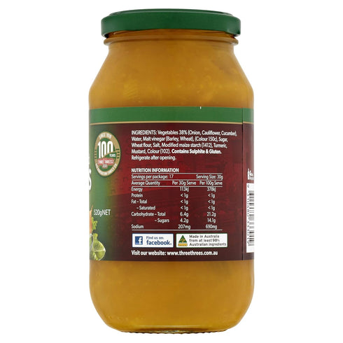 Three Threes 520g Sweet Mustard Pickles