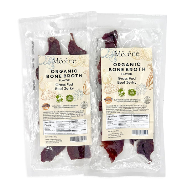 Tough to Chew: Organic Bone Broth Beef Jerky Grass-Fed, Zero Sugar, Low