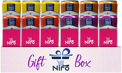 12 Pack 4 Niro Assortment Italian Sparkling Drinks | Zero Sugar | Variety of Assorted Flavors | Niro Neoprene Sleeve