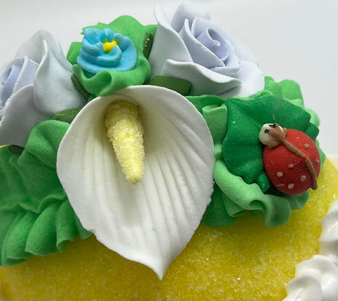 Generic Easter Sugar Egg Yellow, Rose & Ladybug by Schoene Schaetze