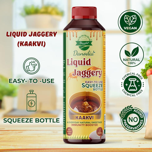 (700g/1.54 lb) Danodia Foods LIQUID JAGGERY SYRUP | Natural Sweetener from Sugarcane | No Preservatives | Rich