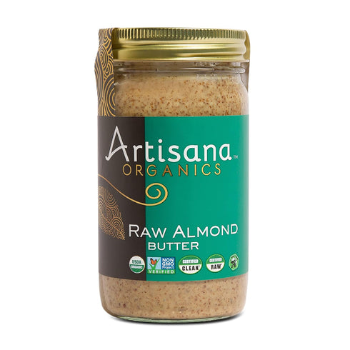 14oz Artisana Organics Raw Almond Butter, | USDA Organic, No Sugar Added, No Palm Oil, Vegan, Paleo and Keto Friendly