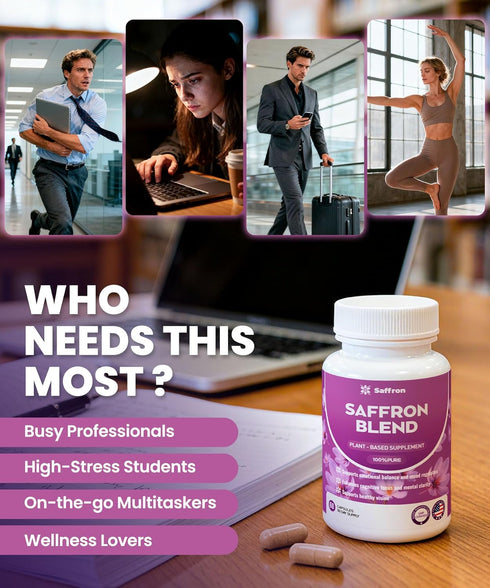 ZonaVitalis B6 60 Capsules(30 Saffron Supplements for Men & Women - Mood, Energy & Vision Support - Saffron, Magnesium